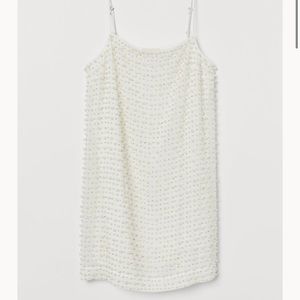 H&M white beaded dress